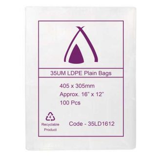 35 Micron LDPE Bags 16" x 12"