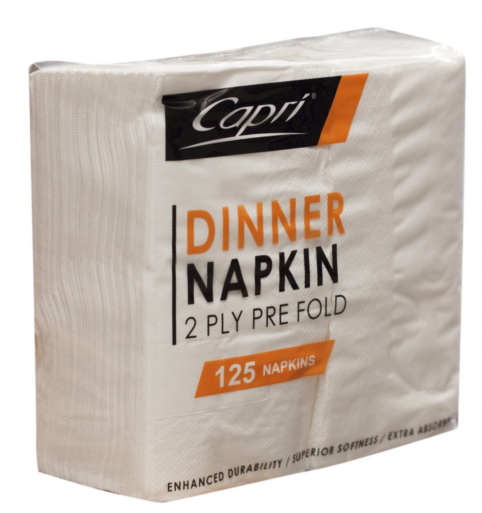 2 Ply Dinner Napkins White 1/8 Fold PERTH MEGAPLAS