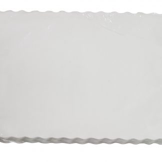 WHITE LINEN EMBOSSED SCALLOPED EDGE PLACE MATS