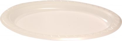 White Plastic Oval Plate 11 x 8.5"