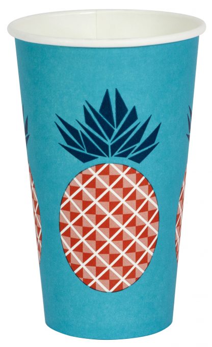 16oz Compostable Single-Wall Coffee Cup Pineapples