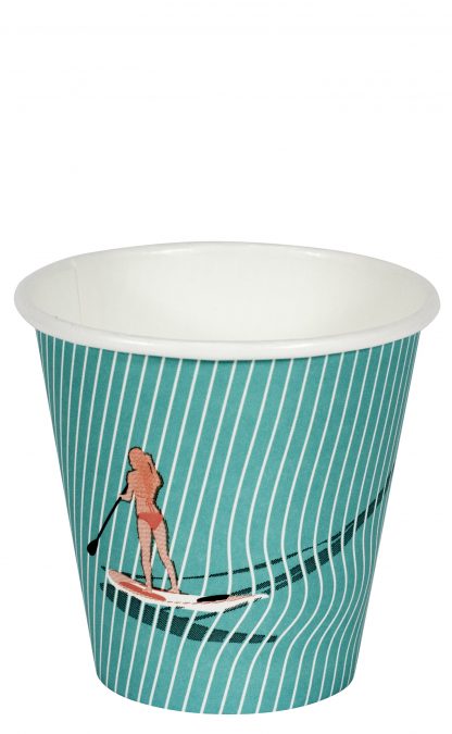 8oz Compostable Single-Wall Coffee Cup Paddle Boarder