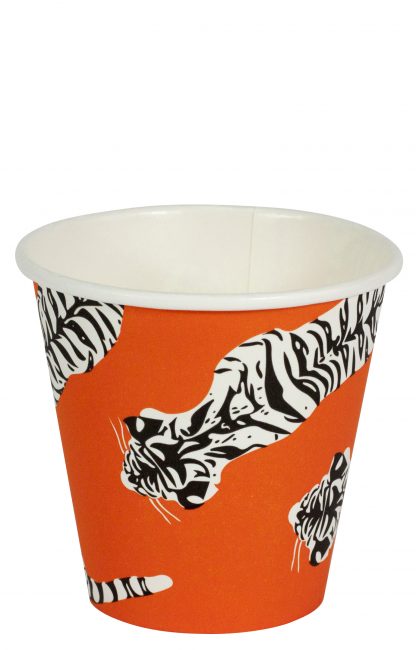 8oz Compostable Single-Wall Coffee Cup Tiger
