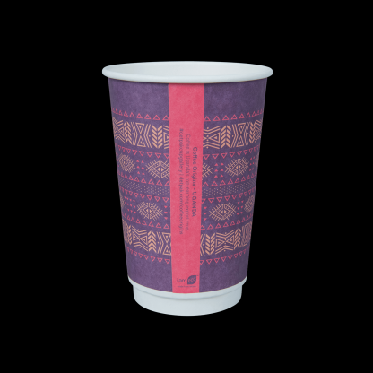 Compostable Double Wall Hot Paper Cup 16oz Coffee Origins Matte Series