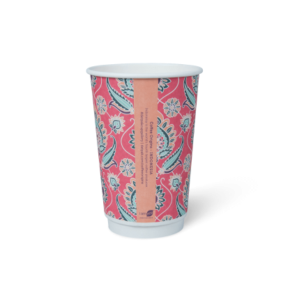 16oz DOUBLE WALL HOT CUP COFFEE ORIGINS™ Indonesia Fact view