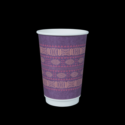 16oz DOUBLE WALL HOT CUP COFFEE ORIGINS™ Uganda Front view
