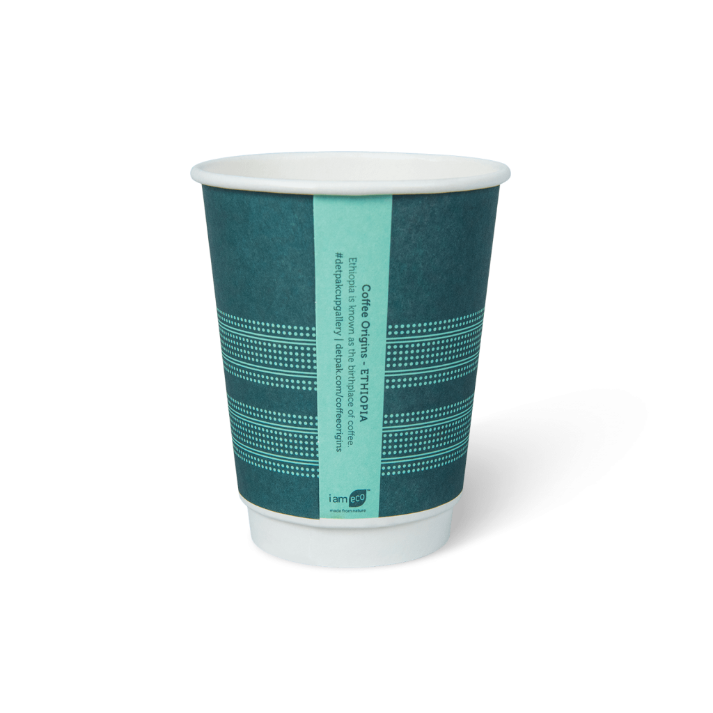 Compostable Double Wall Hot Paper Cup 12oz Coffee Origins Series ...
