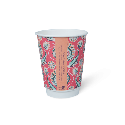 12oz DOUBLE WALL HOT CUP COFFEE ORIGINS™ Indonesia Fact view