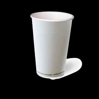 AQUEOUS SINGLE WALL HOT CUP WHITE 16oz