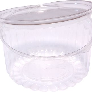Food Bowl Clear Hinged Flat Lid 12 oz