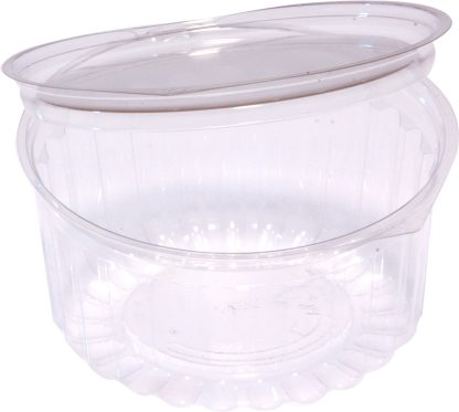 Food Bowl Clear Hinged Flat Lid 12 oz