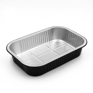 Aluminium Foil Container Black Outside/Silver Inside 825ml