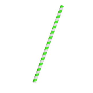 Green Stripe Paper Straw 10x200mm