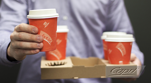Fresco Cups in a Hot Cup Carry Tray