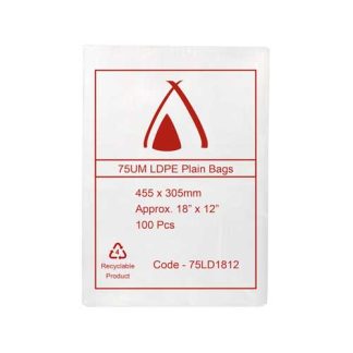 75 Micron LDPE Bags 18" x 12"