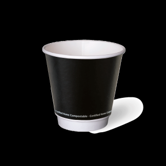 BLACK 8oz SQUAT AQUEOUS SMOOTH DOUBLE WALL HOT CUP