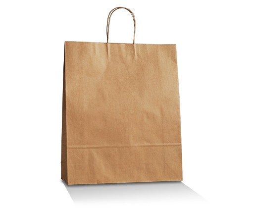 BCB-T-MP MEDIUM PLUS TWIST HANDLE RECYCLED CARRY BAG BROWN 300x305x175MM