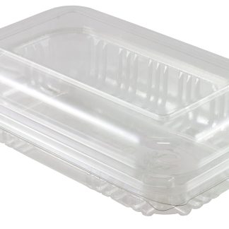 Super Clear Recycled PET Salad Hinged Lid Container