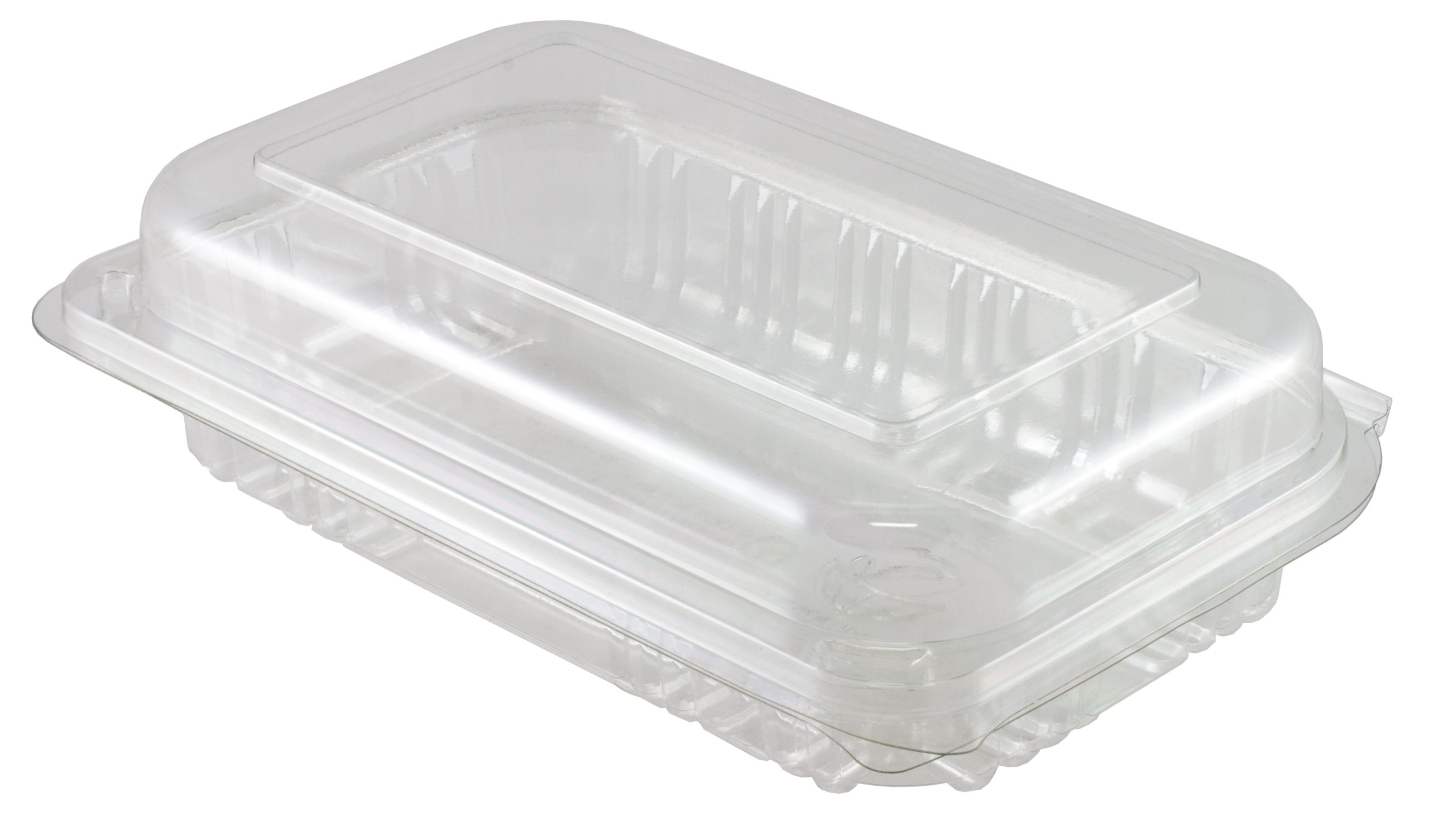 EC-FV0410 Super Clear Recycled PET Salad Hinged Lid Container