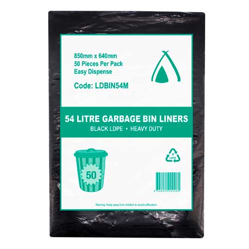 LDBIN54M_500x500 54 LITRE MEDIUM DUTY LD BLACK BIN LINER 850 X 640MM 26UM