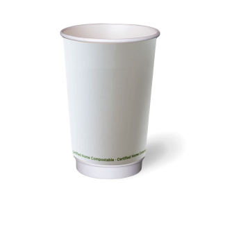 AQUEOUS DOUBLE WALL HOT CUP 16oz WHITE